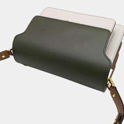 Marni Brown Grey Leather trunk bag