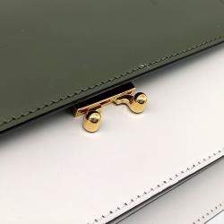 Marni Brown Grey Leather trunk bag