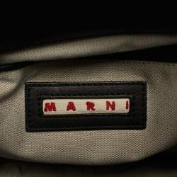 Marni Black Nutria Fur and Leather Messenger Bag