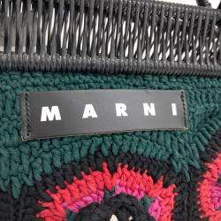 Marni Multicolor Fabric Knit Market Bag