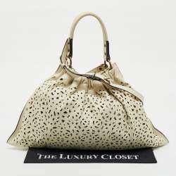 Marni Off White Leather Cutout Oversized Shoulder Bag