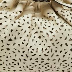 Marni Off White Leather Cutout Oversized Shoulder Bag