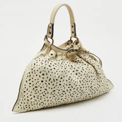 Marni Off White Leather Cutout Oversized Shoulder Bag