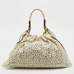 Marni Off White Leather Cutout Oversized Shoulder Bag