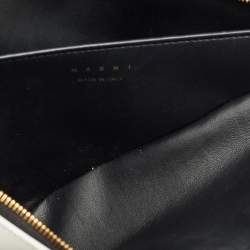 Marni White Leather Prisma Triangle Shoulder Bag