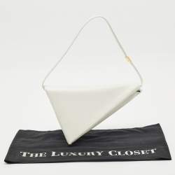 Marni White Leather Prisma Triangle Shoulder Bag