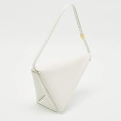 Marni White Leather Prisma Triangle Shoulder Bag