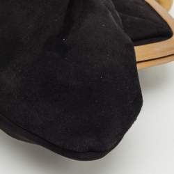 Pre Owned Marni Black Suede Kiss Lock Frame Pouch