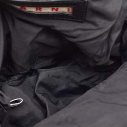 Pre Owned Marni Black Suede Kiss Lock Frame Pouch