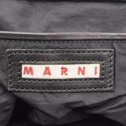 Pre Owned Marni Black Suede Kiss Lock Frame Pouch