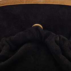 Pre Owned Marni Black Suede Kiss Lock Frame Pouch