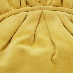 Marni Yellow Raffled Suede Pouch