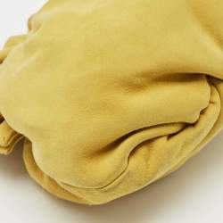 Marni Yellow Raffled Suede Pouch