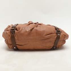 Marni Beige/Brown Leather Drawstring Satchel