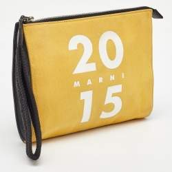 Marni Tri Color Canvas and Leather Wristlet Pouch
