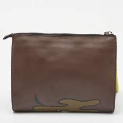 Marni Multicolor Leather Zip Wristlet Pouch