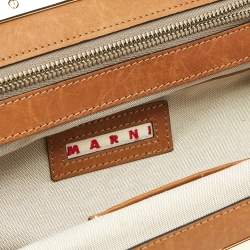 Marni Purple/Silver Fabric Embroidered Frame Shoulder Bag