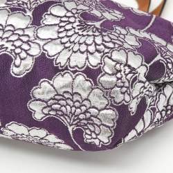 Marni Purple/Silver Fabric Embroidered Frame Shoulder Bag