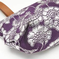 Marni Purple/Silver Fabric Embroidered Frame Shoulder Bag