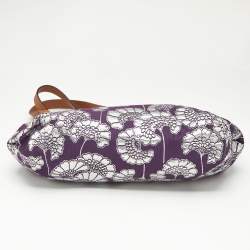 Marni Purple/Silver Fabric Embroidered Frame Shoulder Bag