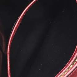 Pre Owned Marni Burgundy Croc Embossed Leather Flap Clutch