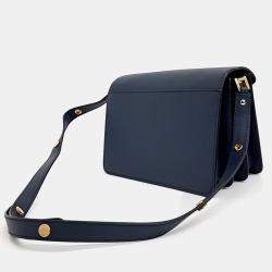 Pre Owned Marni Navy Blue Leather trunk bag