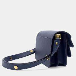 Pre Owned Marni Blue Leather Mini Trunk Bag