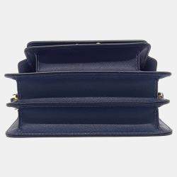 Pre Owned Marni Blue Leather Mini Trunk Bag