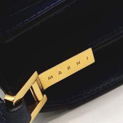 Pre Owned Marni Blue Leather Mini Trunk Bag