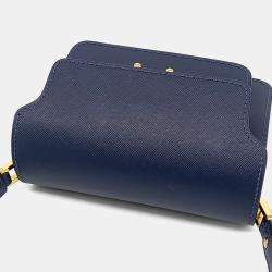 Pre Owned Marni Blue Leather Mini Trunk Bag