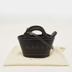 Pre Owned Marni Tropicalia Micro Black Leather Tote