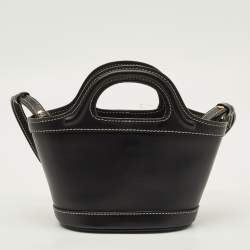 Pre Owned Marni Tropicalia Micro Black Leather Tote