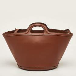 Pre Owned حقيبة يد توتس مارني مطرزة بشعار جلد بني صغيرة تروبيكاليا