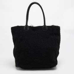 Pre Owned Marni Black Shearling and Fur Vertical Tote