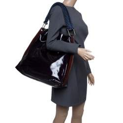 Pre Owned Marni Black/Brown Patent Leather Tote