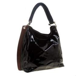 Pre Owned Marni Black/Brown Patent Leather Tote