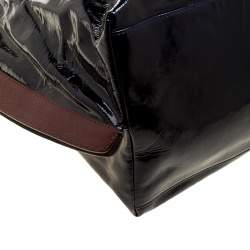 Pre Owned Marni Black/Brown Patent Leather Tote