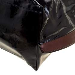 Pre Owned Marni Black/Brown Patent Leather Tote