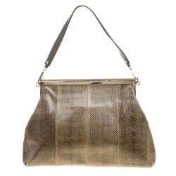 Marni Dark Grey Python Frame Bag