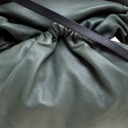 Marni Green Leather Kiss Lock Frame Shoulder Bag