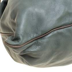 Marni Green Leather Kiss Lock Frame Shoulder Bag