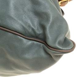 Marni Green Leather Kiss Lock Frame Shoulder Bag