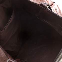 Pre Owned Marni Brown Croc Embossed Glaze Leather Balloon Hobo