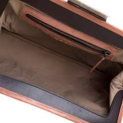 Marni Brown Glaze Leather Multicolor Stone Frame Clutch