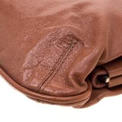 Marni Brown Glaze Leather Multicolor Stone Frame Clutch