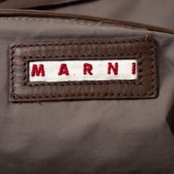 Marni Olive Green/Brown Leather Kiss lock Satchel