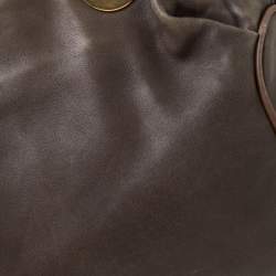 Marni Olive Green/Brown Leather Kiss lock Satchel