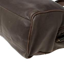 Marni Olive Green/Brown Leather Kiss lock Satchel