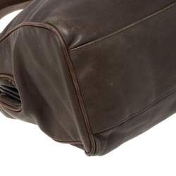 Marni Olive Green/Brown Leather Kiss lock Satchel