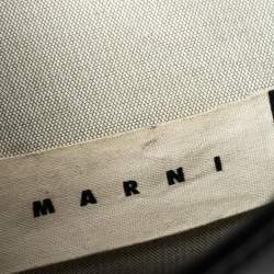 Marni Navy Blue/Black Leather and Patent Leather Flap Crossbody Bag
